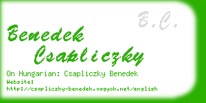 benedek csapliczky business card